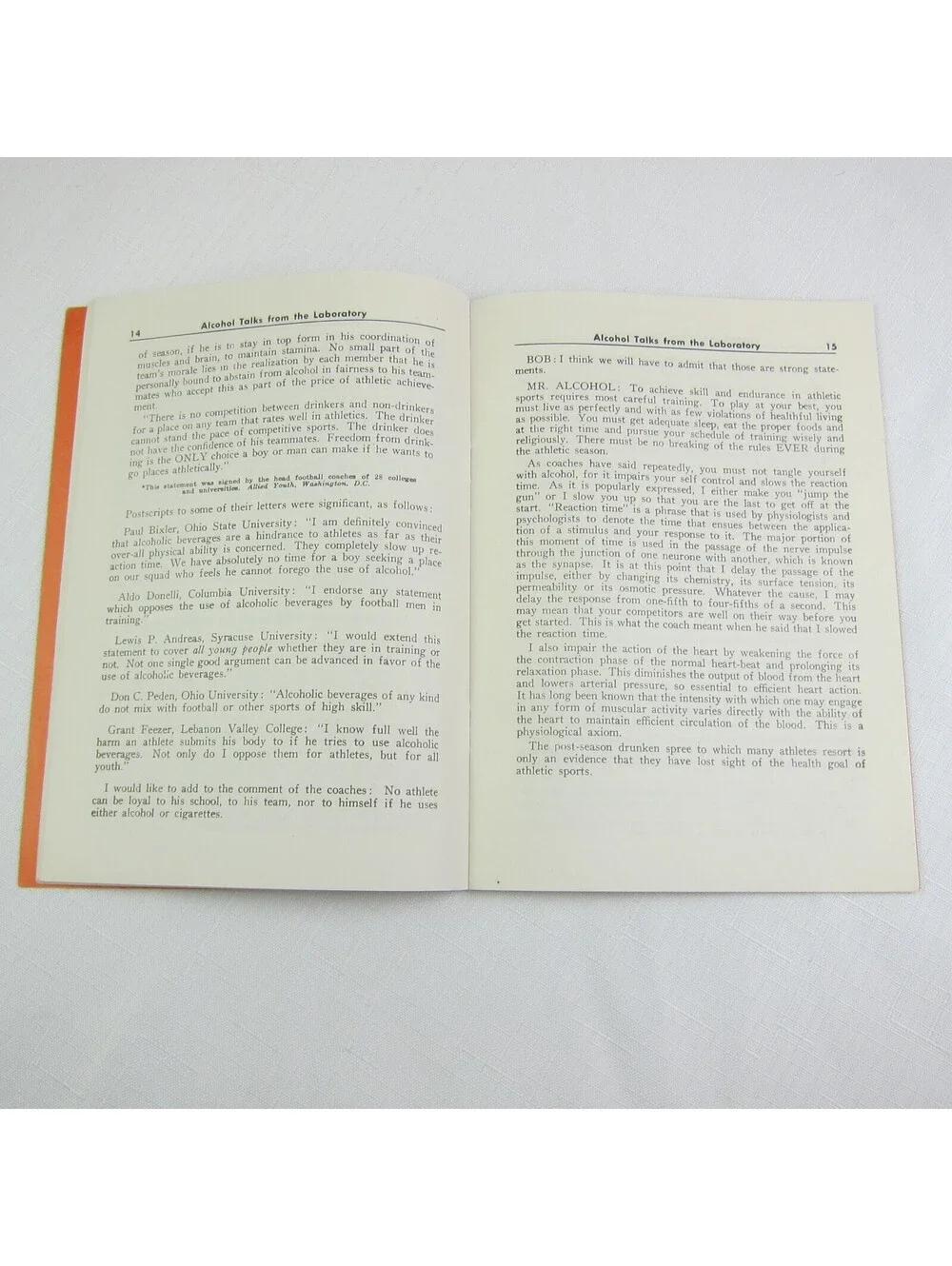 Alcohol Talks from the Laboratory by Howard E. Hamlin Michigan Temperance 1947
